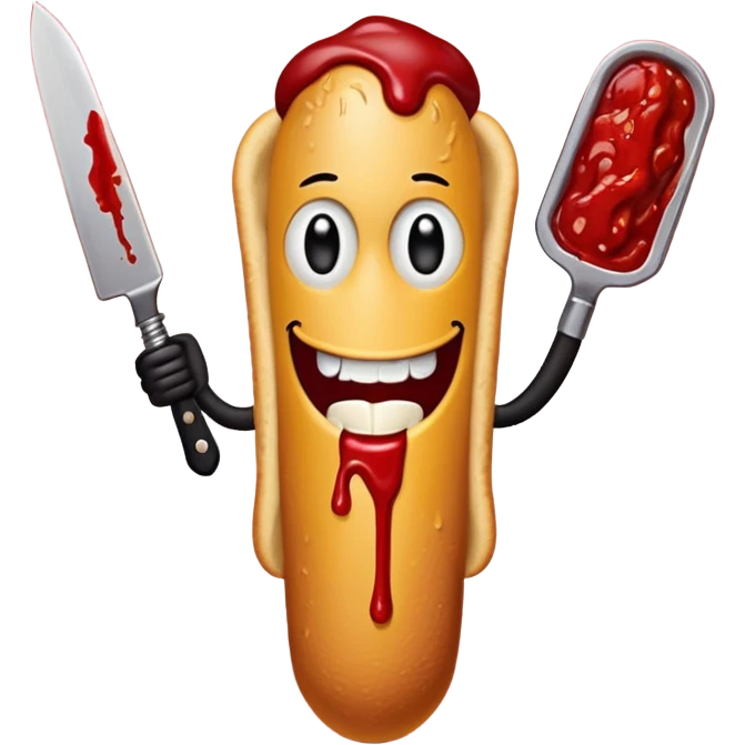 evil murderous corndog emoji