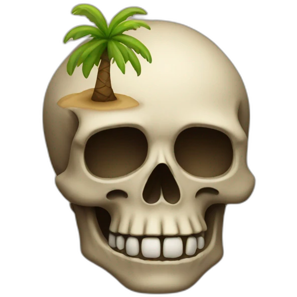 an island in the form of a skull emoji