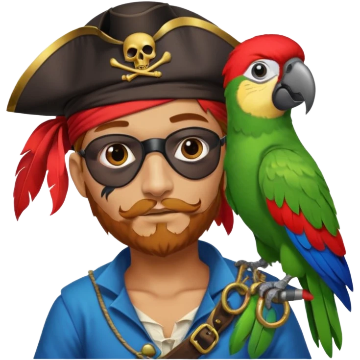 pirate and parrot emoji