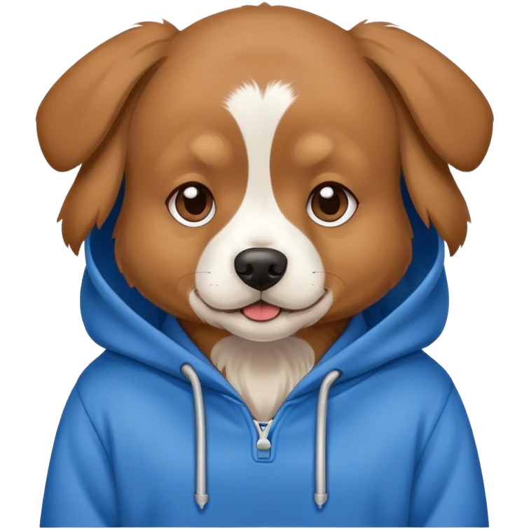 Dog wearing hoodie emoji