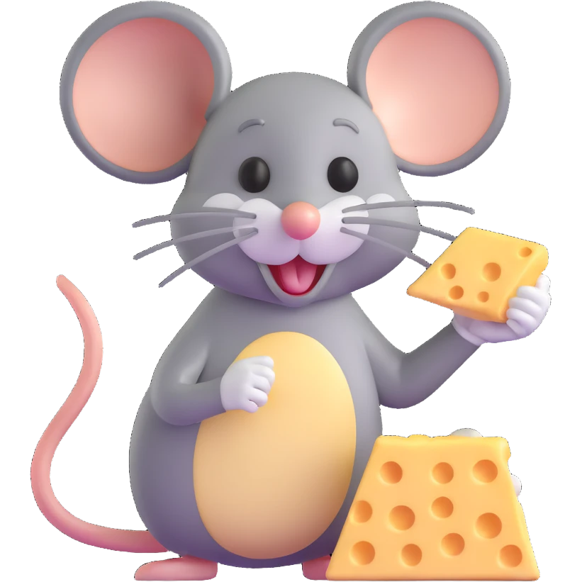 cartoon mouse jerry eating cheese emoji