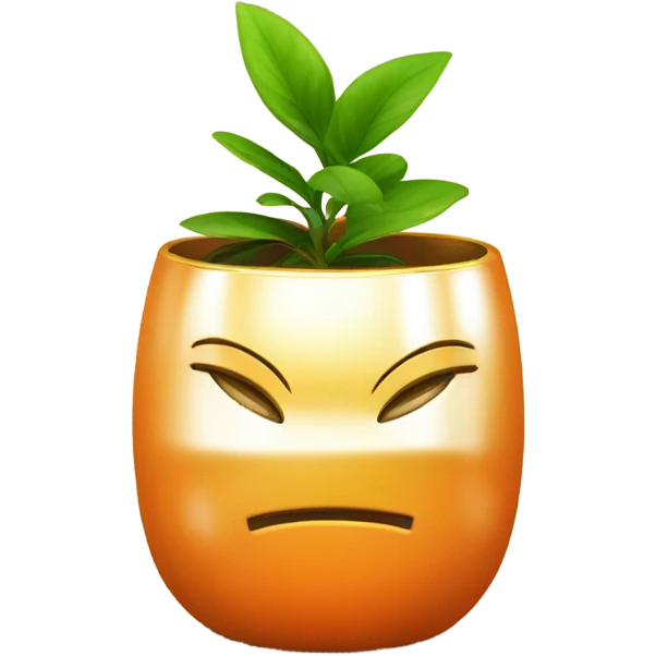 orange plant in gold pot emoji