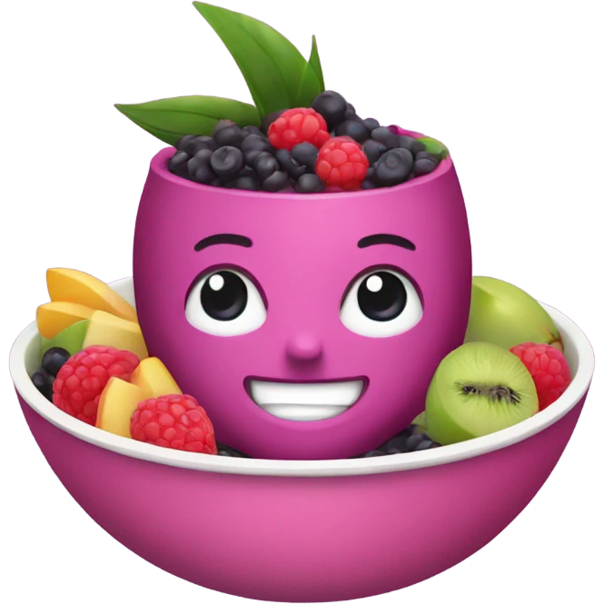 Pink Acai in a bowl with fruit  emoji