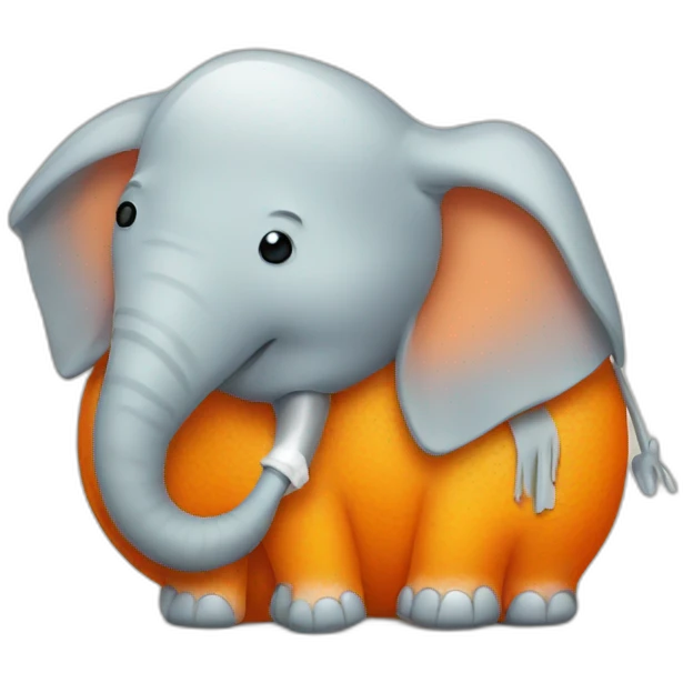 Sick Orange elephant emoji