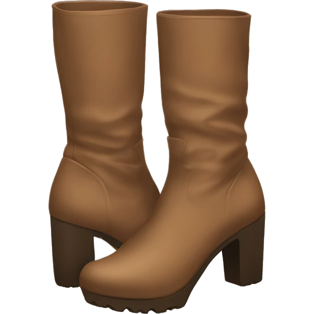 Light brown chunky heeled boots emoji