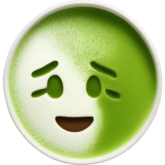 Matcha later with white foam on top emoji