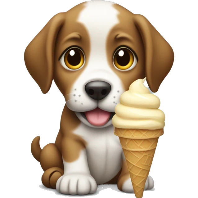 puppy eating ice cream emoji