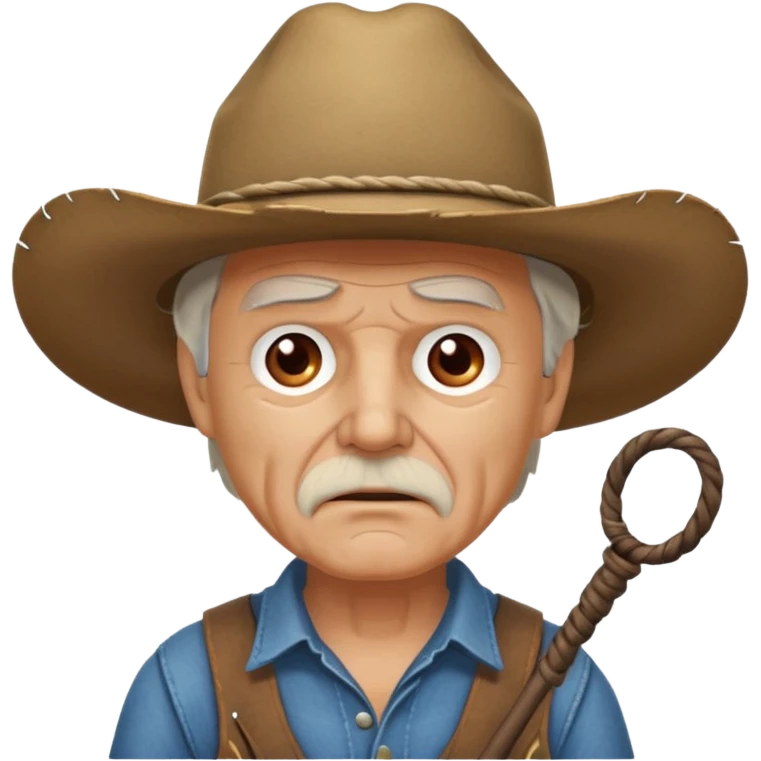 Give this emoji 🤠 a whip make it an old white guy with a whip make him mad  emoji