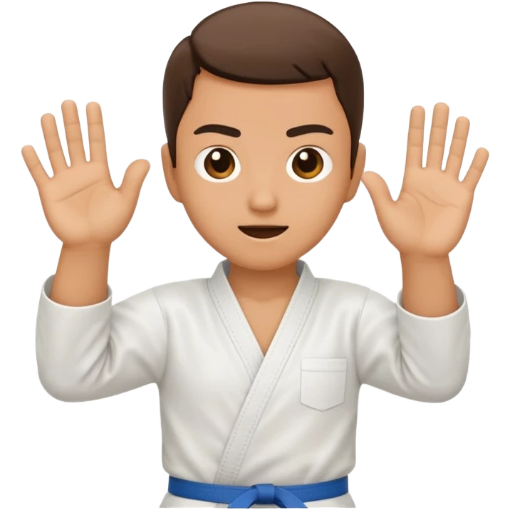 hand emoji in a karate chop pose, palm flat, fingers together, dynamic motion emoji