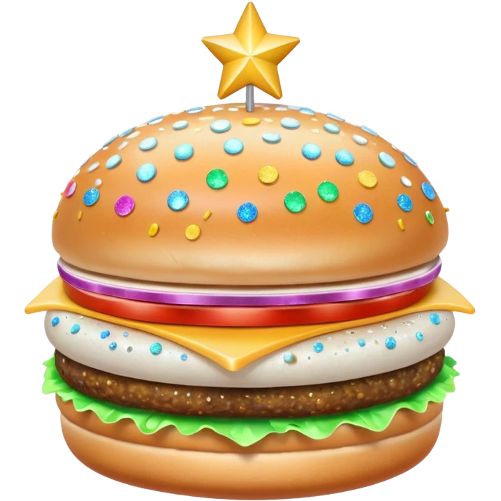glitter white hamburguer emoji