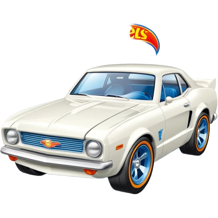 Машинка HotWheels белого цвета в классической упаковке HotWheels. emoji
