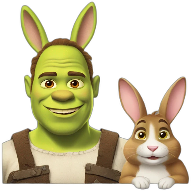 shrek with bunny ears emoji
