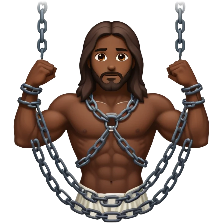 Dark skin christ Jesus in chains emoji
