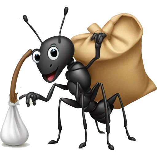 ant with bindle emoji