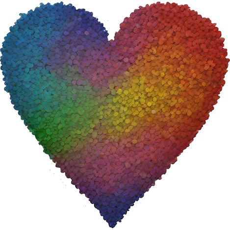 Multi coloured heart emoji