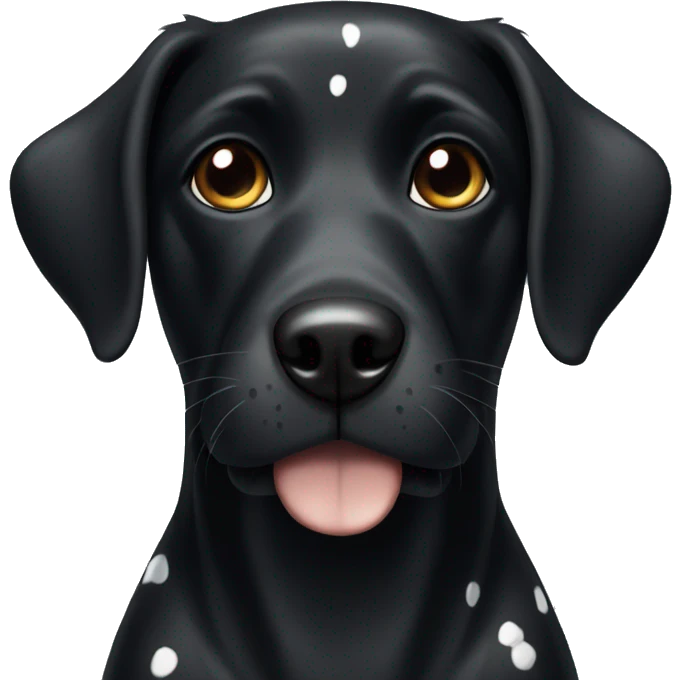 Black dog with white spots on her chest emoji