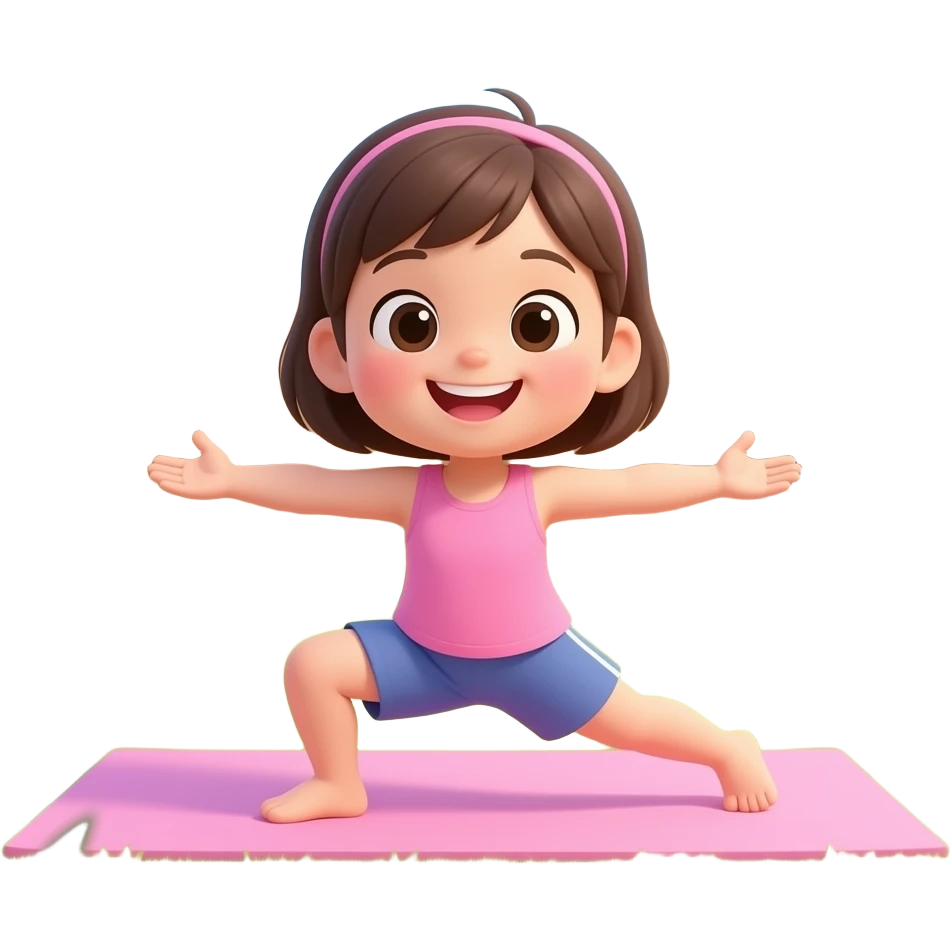 happy child doing yoga emoji