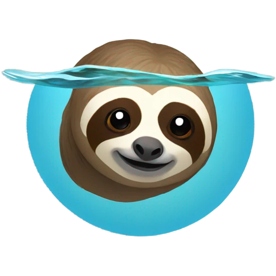 Sloth swimming emoji