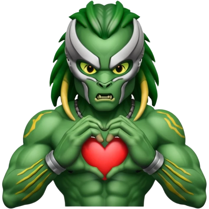predator making heart sign with hands emoji