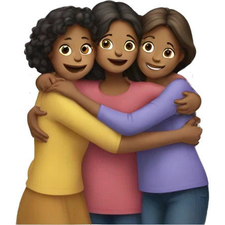 4 sisters hugging  emoji