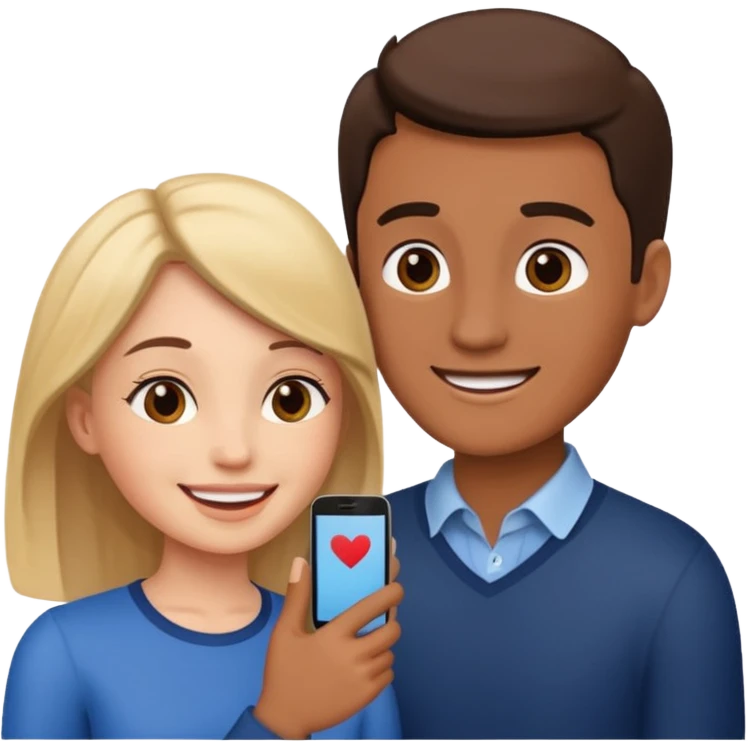 romantic couple talking to each other, simple and clear emoji