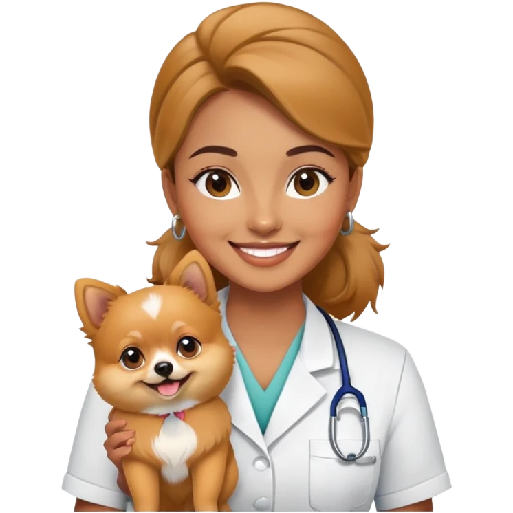 brazilian veterinary nurse with lulu pomeranian emoji