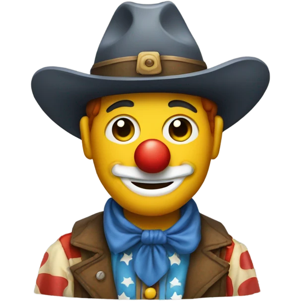 Clown with a cowboy hat emoji