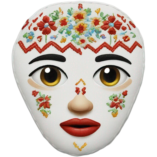 Ukrainian white embroidery emoji