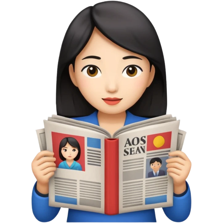 newspaper read asian woman emoji