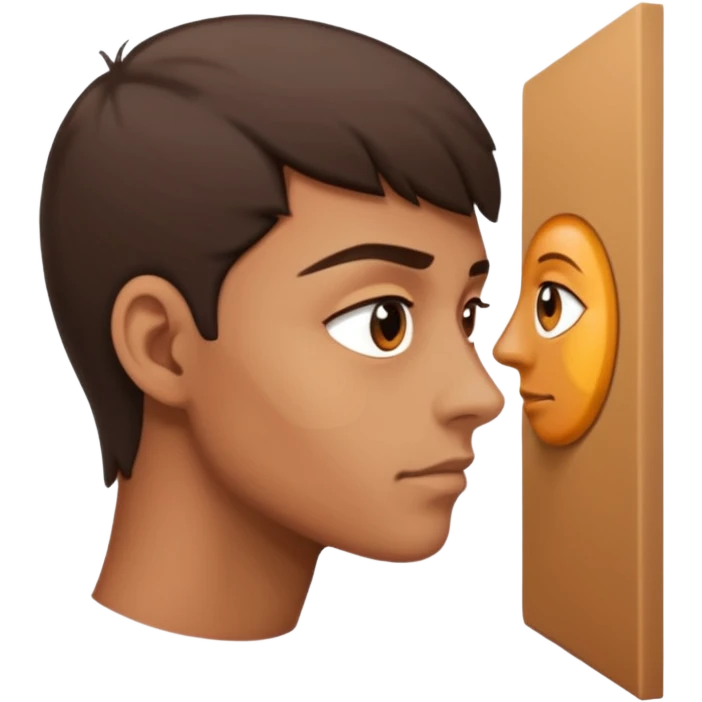 faced the side staring out the corner of eye  emoji