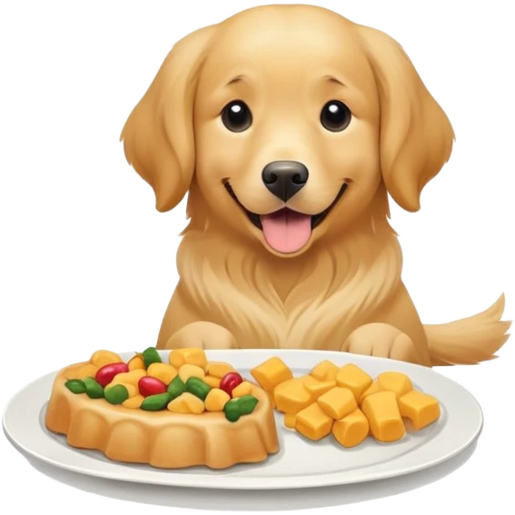 dog with a plate of food emoji