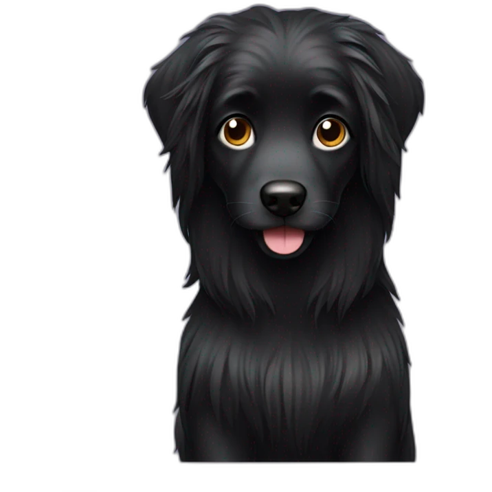 black-dog-with-long-hairs emoji