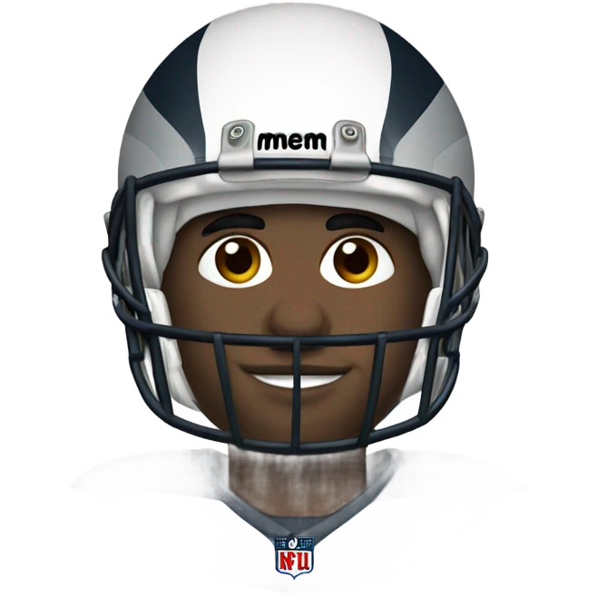 Football player wearing a coon skin hat emoji