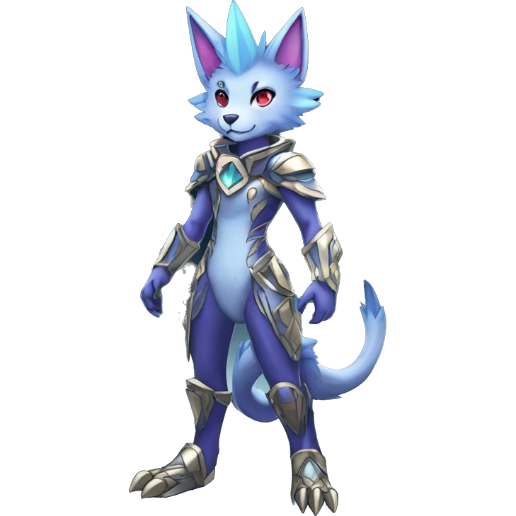 Shiny Anthro Sona Fakemon Nebula with a spiked collar Full Body emoji