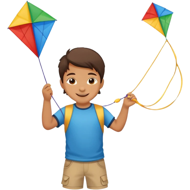 kid with kite emoji