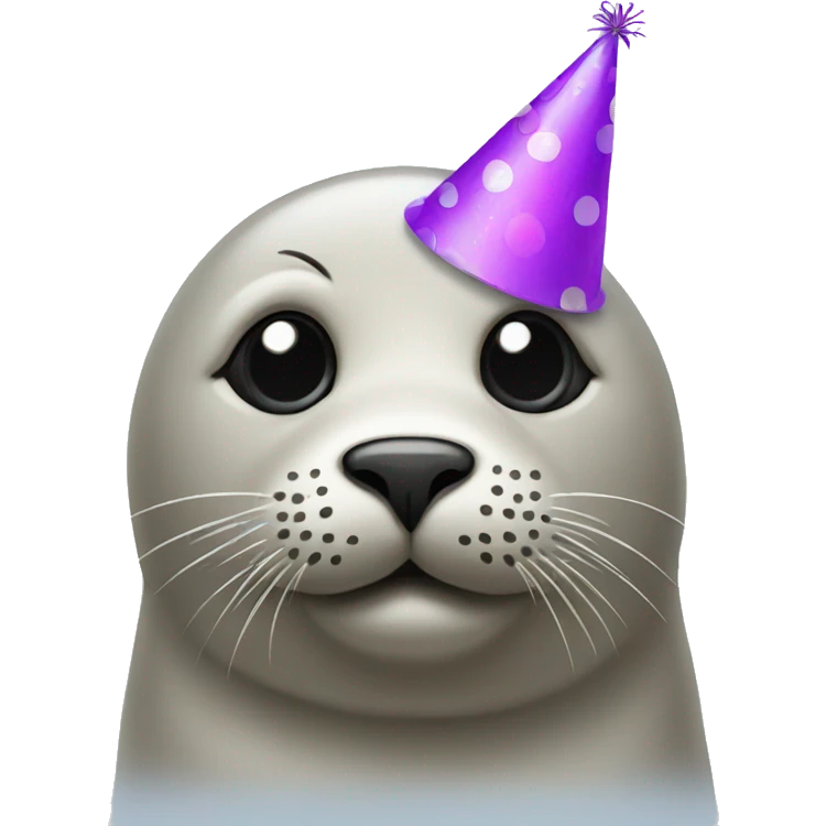 Seal with birthdayhat emoji