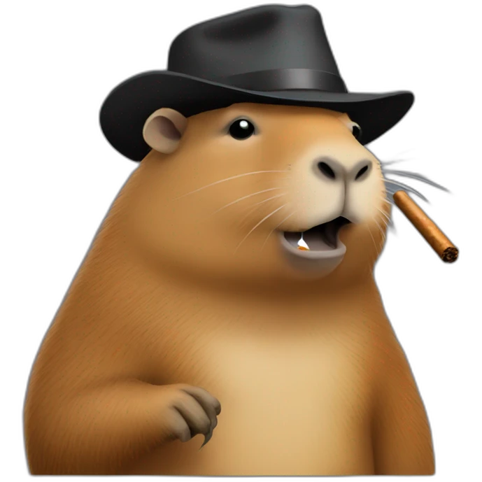 Capybara smoking cigar emoji