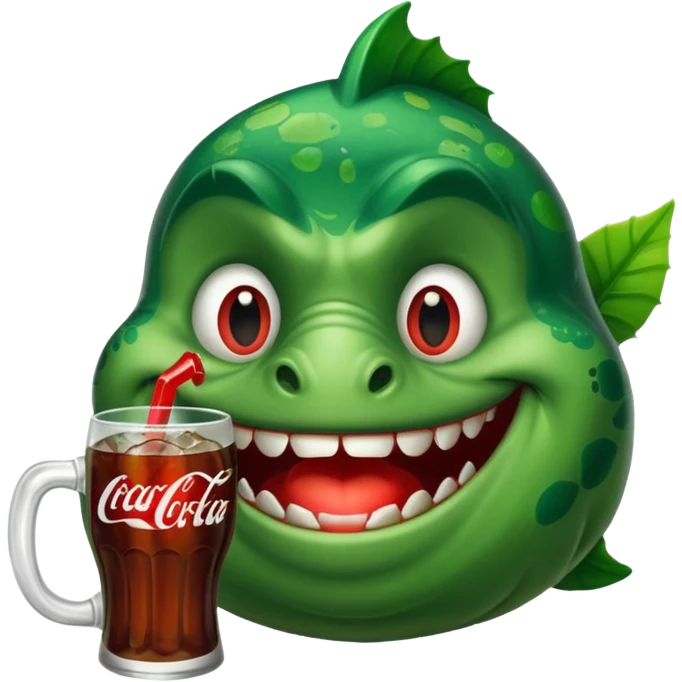 Mr piranha drinking coke emoji