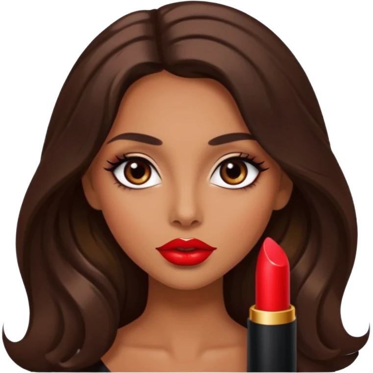 big dark eyes and tanned skin brown hair glamorous long hair emoji