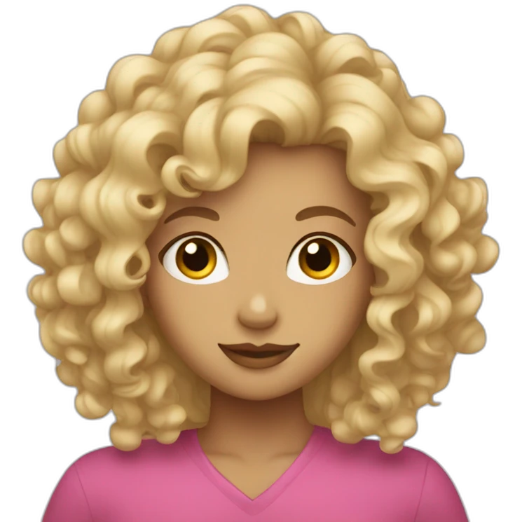Blonde girl with curly hair emoji