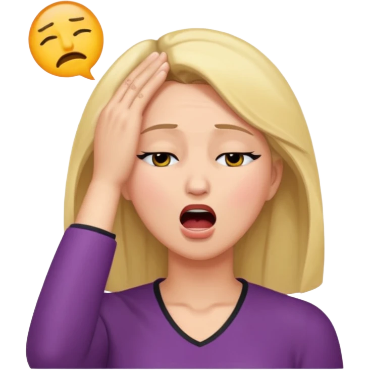 Actress dramatic faint backwards with hand on forehead, mouth open, eyes closed emoji