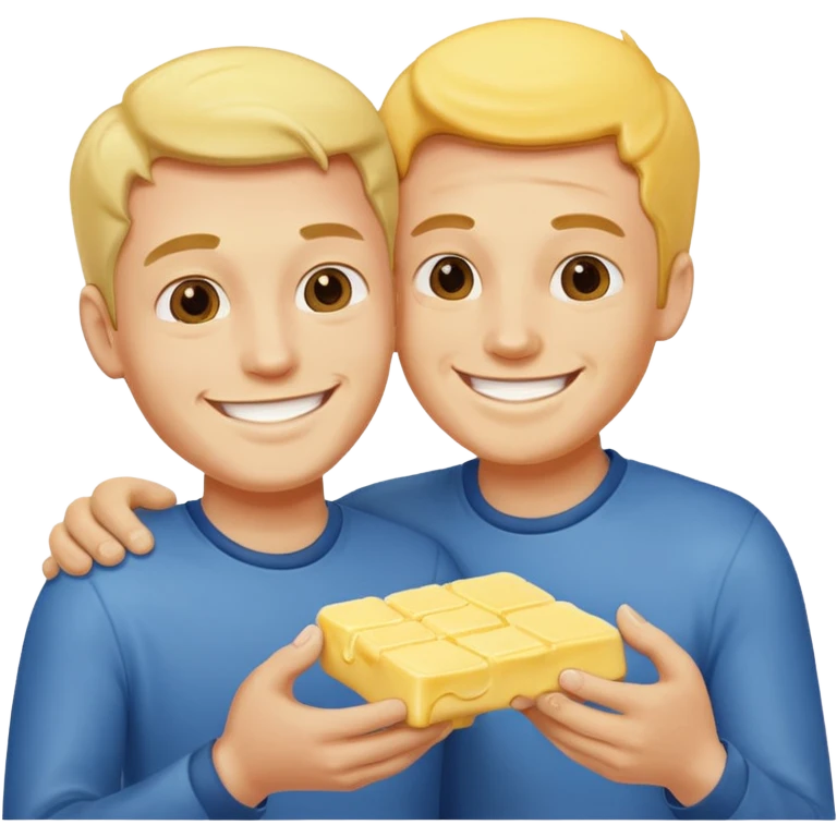 I men puts butter on another man emoji