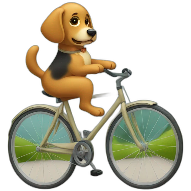 Chien sur un velo emoji