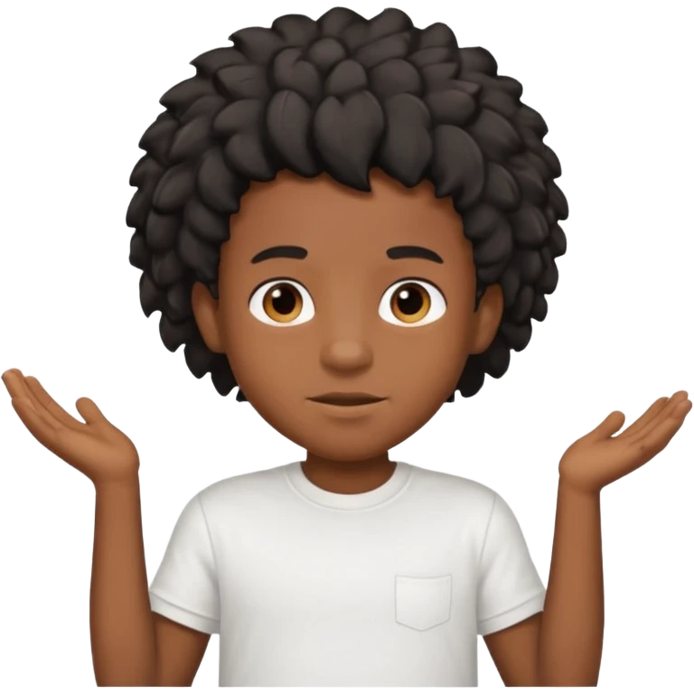 a black boy with a ondulado hair and a white t shirt  emoji