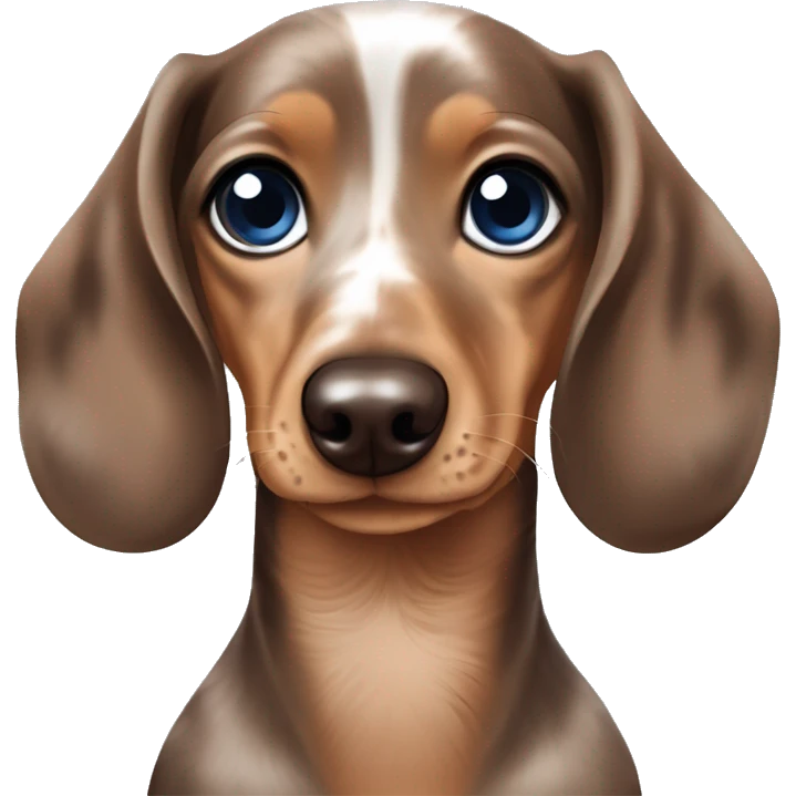 Tan merle mini dachshund half blue brown eyes  emoji