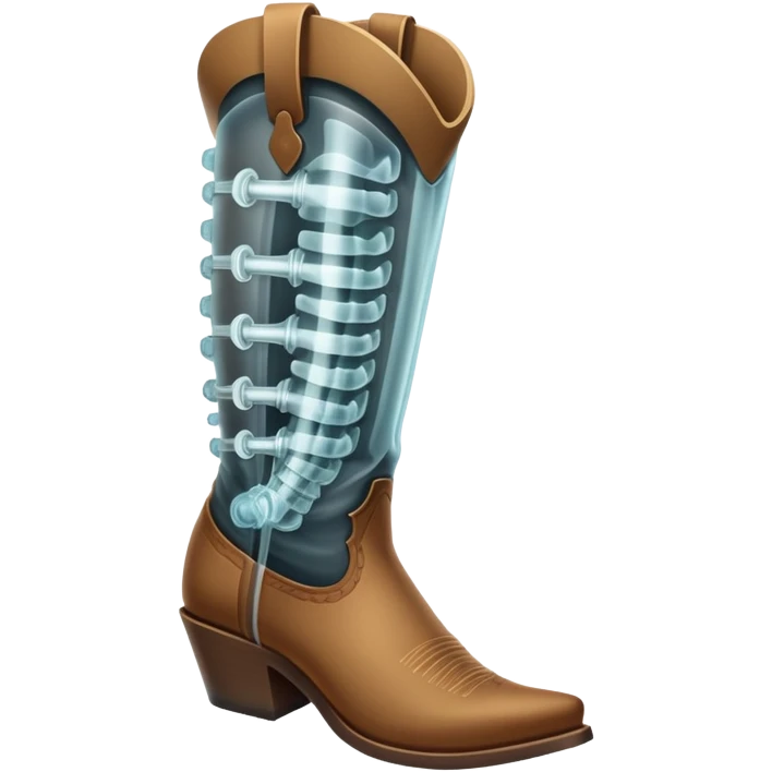 X-Ray of spine wearing cowboy boots  emoji