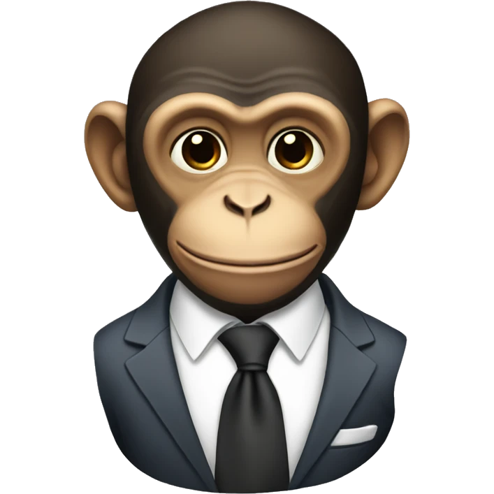 A monkey wearing a suits emoji