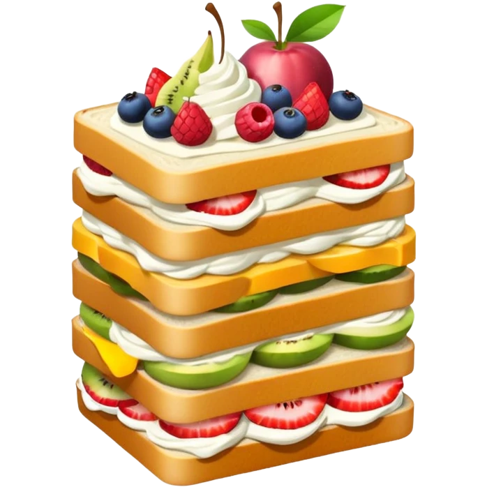 Fruit sandwich with cream emoji