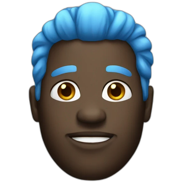 a big black guy with blue hair emoji