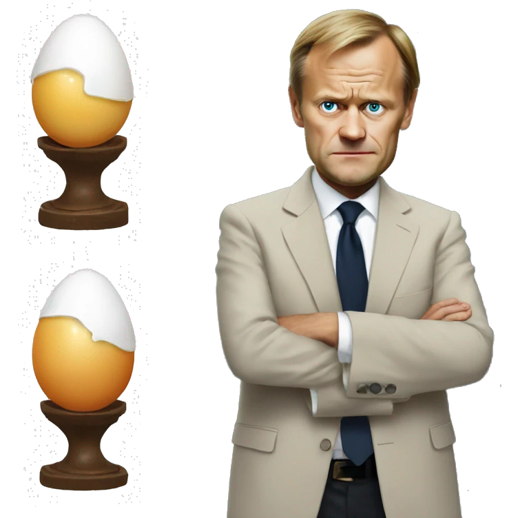 Donald Tusk with an egg emoji
